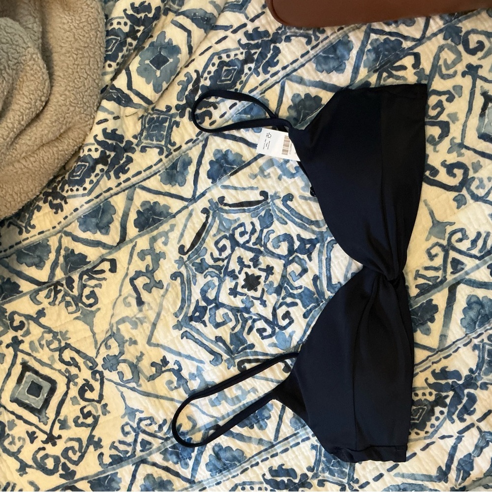 NWT JCREW Navy Blue Size Medium Bikini Top